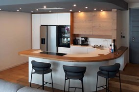 Cucina artigianale curva olmo